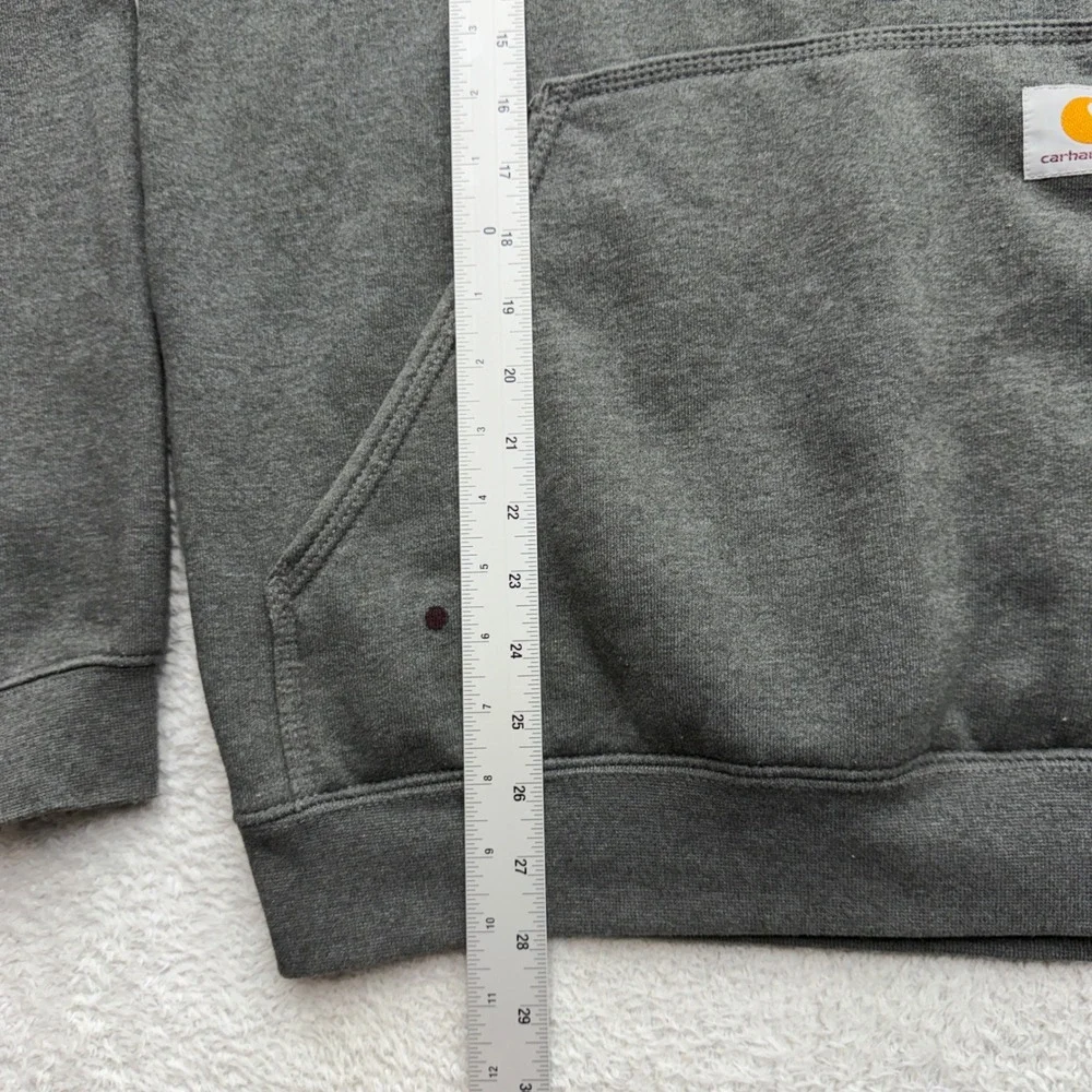 Carhartt Mens Loose Fit Hoodie Gray Neon Yellow Sleeve Logo TS0288-M Small